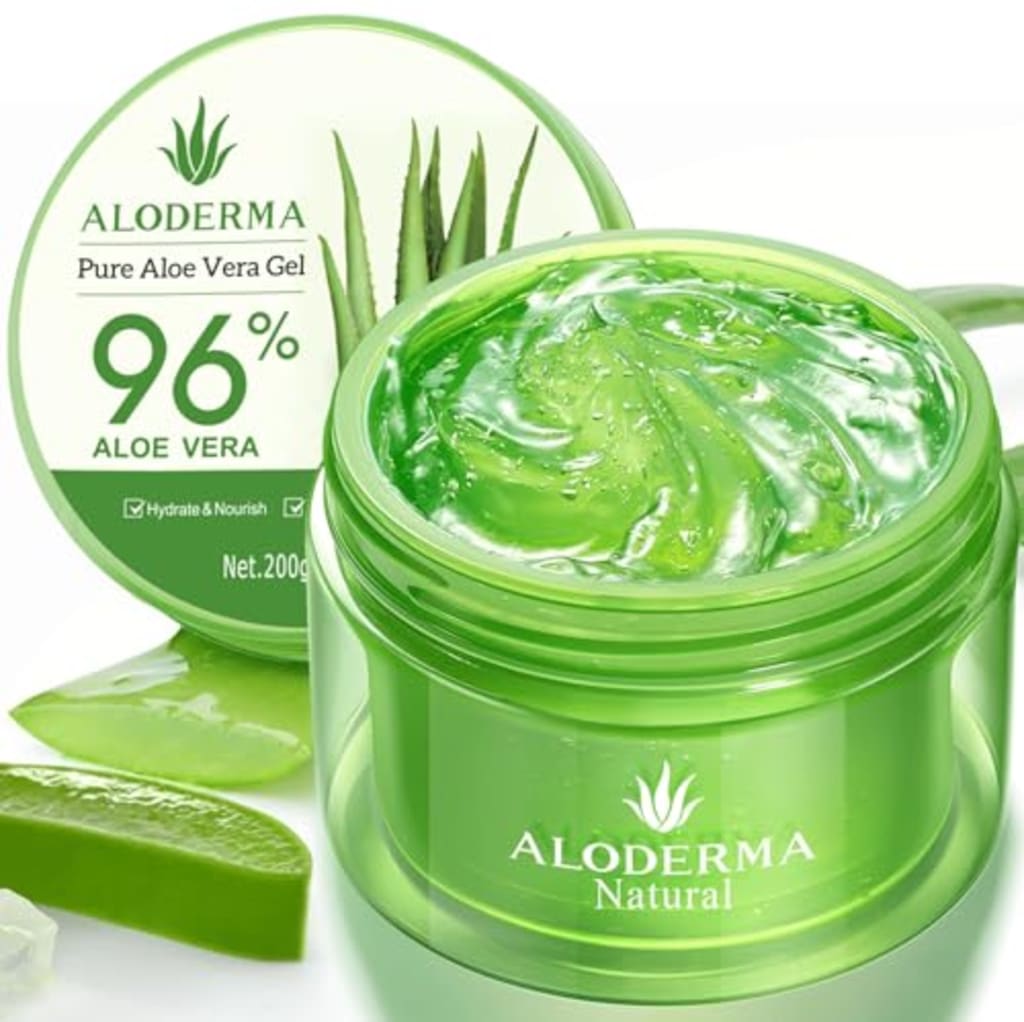 Aloderma Aloe Vera Gel Made within 12 Hours of Harvest with 96% Pure Organic Aloe Vera for Skin, Scalp, & Hair, Soothing Aloe Face Moisturizer, Multipurpose, Hydrating Aloe Gel, 7.05oz